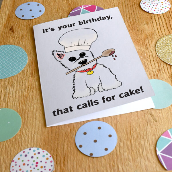 Westie Chef Birthday Card 2