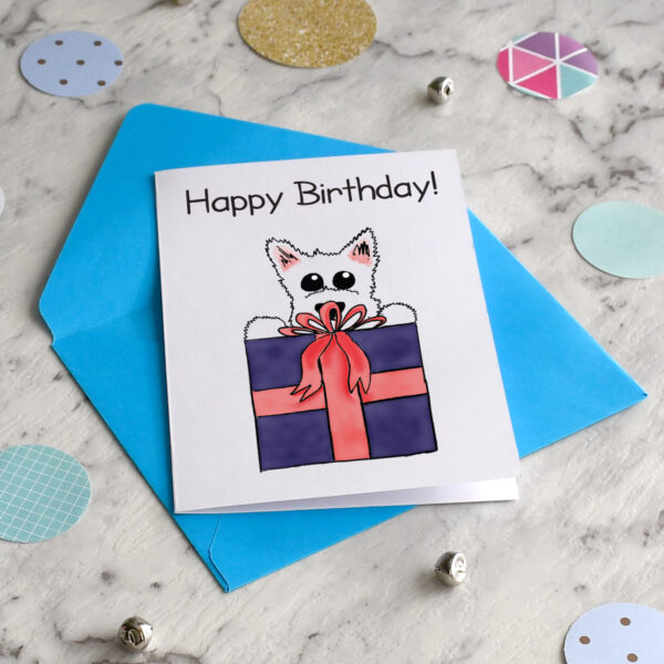 Westie Alf Present Birthday Card 1