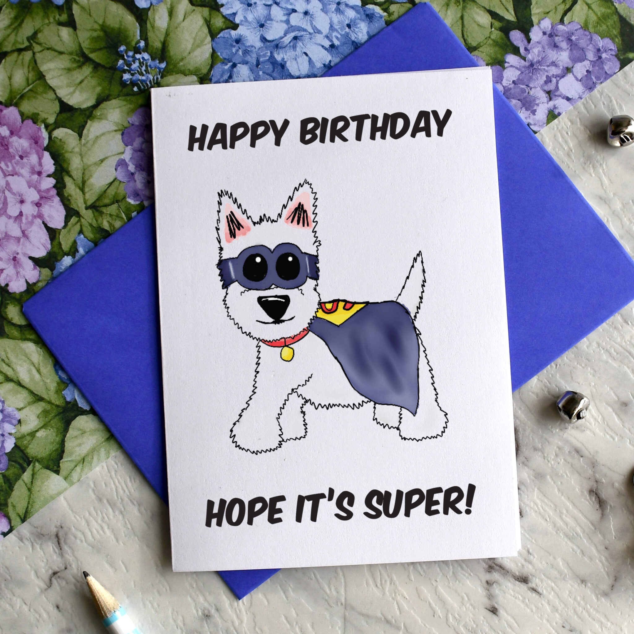 Westie Angus Super Birthday Card - Creative Wright