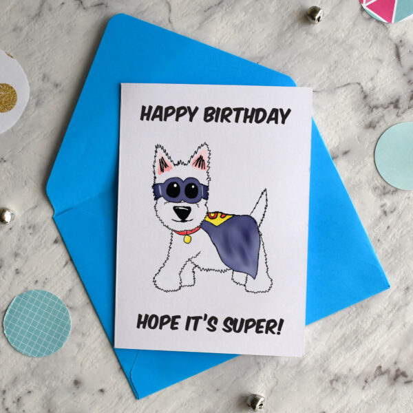 Westie Angus Super Birthday Card 3