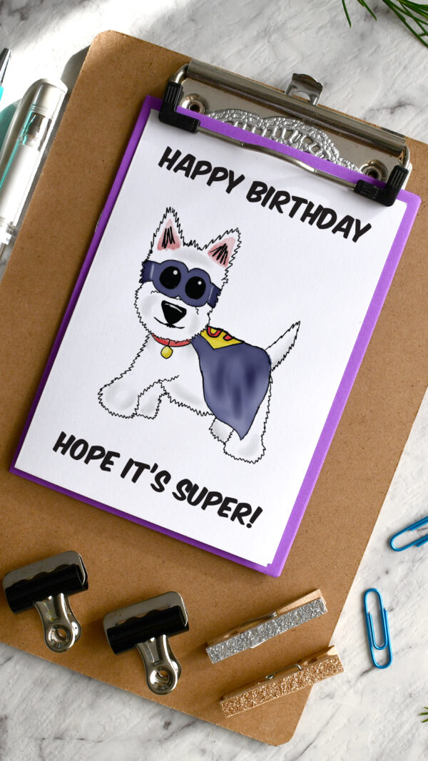 Westie Angus Super Birthday Card