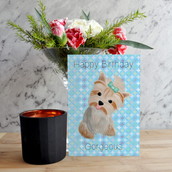 Yorkie Coco Gorgeous Birthday Card 5