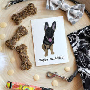 German Shepherd Ren Birthday Card 2