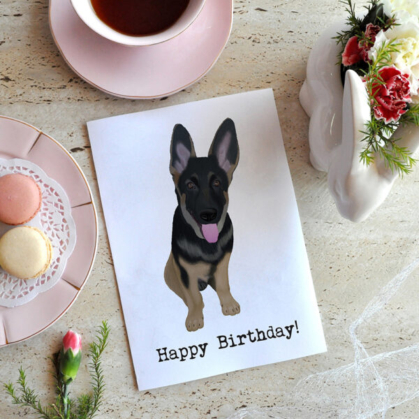 German Shepherd Ren Birthday Card 5
