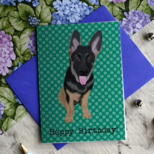 German Shepherd Ren Birthday Card 3