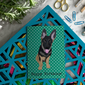 German Shepherd Ren Birthday Card 6