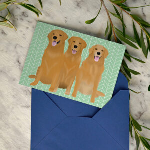 Golden Retrievers Alfie Hugo Maisie Green General Card 1