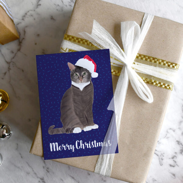 Moggy Cat Oliver Christmas Card