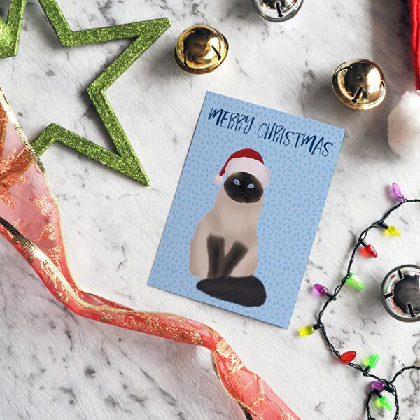 Ragdoll Cat Tojo Christmas Card 1