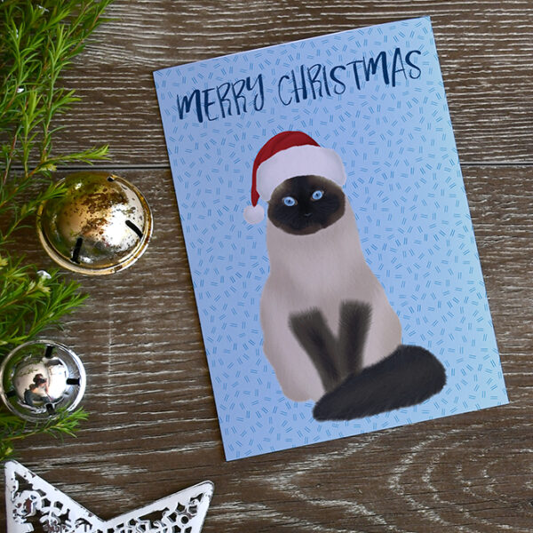 Ragdoll Cat Tojo Christmas Card 2
